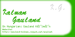 kalman gauland business card